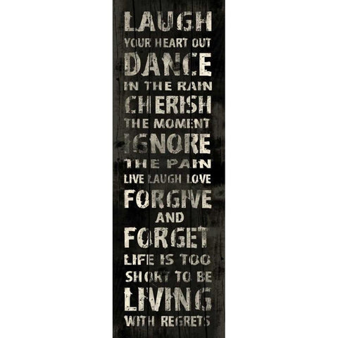 Laugh Black Modern Wood Framed Art Print with Double Matting by Grey, Jace