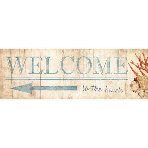 Welcome Sign Gold Ornate Wood Framed Art Print with Double Matting by Grey, Jace