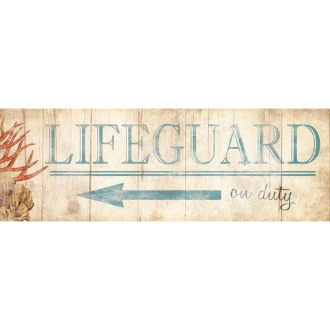 Lifeguard Sign Gold Ornate Wood Framed Art Print with Double Matting by Grey, Jace