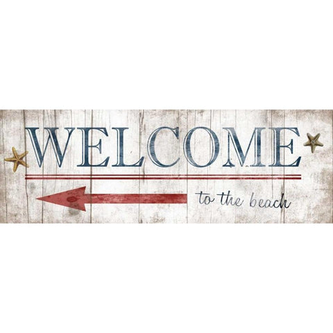 Welcome Sign White Modern Wood Framed Art Print by Grey, Jace