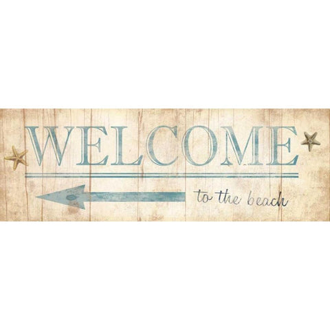 Welcome Sign Gold Ornate Wood Framed Art Print with Double Matting by Grey, Jace