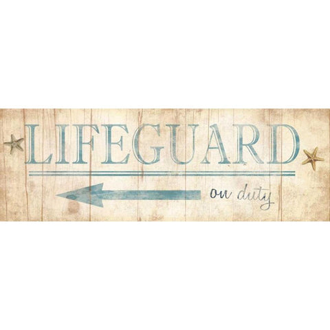 Lifeguard Sign Gold Ornate Wood Framed Art Print with Double Matting by Grey, Jace