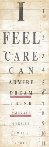 Eye Chart Black Ornate Wood Framed Art Print with Double Matting by Grey, Jace