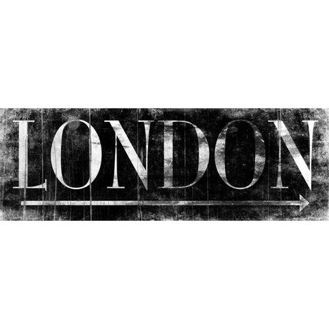 LONDON BLACK Black Modern Wood Framed Art Print with Double Matting by Grey, Jace