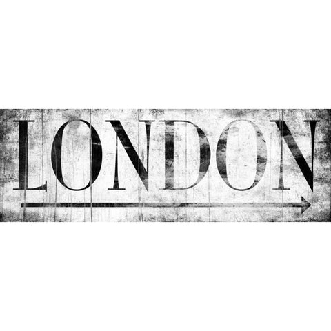 LONDON WHITE Black Modern Wood Framed Art Print with Double Matting by Grey, Jace