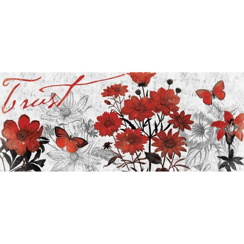 Floral Trust Red 2 White Modern Wood Framed Art Print by Grey, Jace