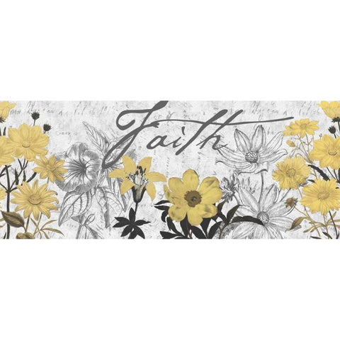 Floral Faith YG nobutterflies White Modern Wood Framed Art Print by Grey, Jace