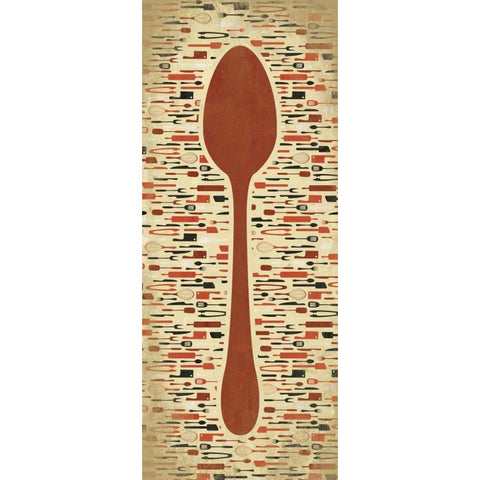 Spoon White Modern Wood Framed Art Print by Grey, Jace