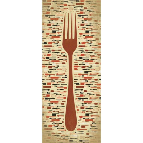 Fork White Modern Wood Framed Art Print by Grey, Jace