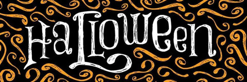 Halloween 3 White Modern Wood Framed Art Print with Double Matting by Grey, Jace