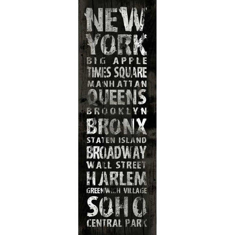 NEW YORK Black Modern Wood Framed Art Print by Grey, Jace