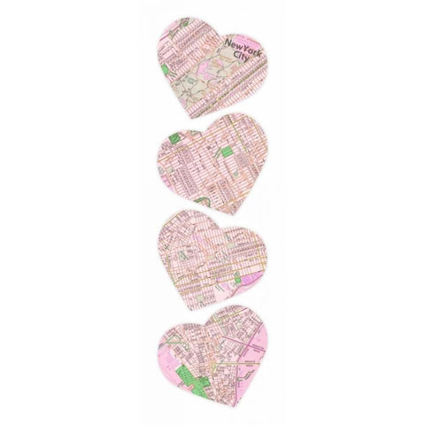 MAP TO YOUR HEART MANHATTAN 2 Gold Ornate Wood Framed Art Print with Double Matting by Grey, Jace