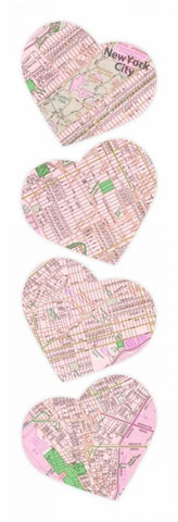 MAP TO YOUR HEART MANHATTAN 2 Black Ornate Wood Framed Art Print with Double Matting by Grey, Jace