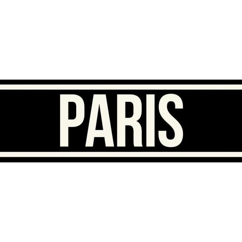 PARIS Black Modern Wood Framed Art Print with Double Matting by Grey, Jace