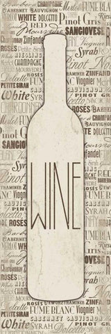 WINE CREAM White Modern Wood Framed Art Print with Double Matting by Grey, Jace