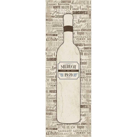 WINE CREAM Black Modern Wood Framed Art Print with Double Matting by Grey, Jace