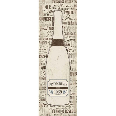 VINO CREAM White Modern Wood Framed Art Print by Grey, Jace