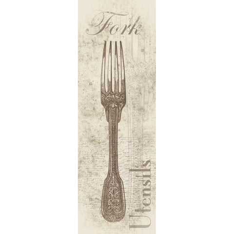 Fork Black Modern Wood Framed Art Print by Grey, Jace