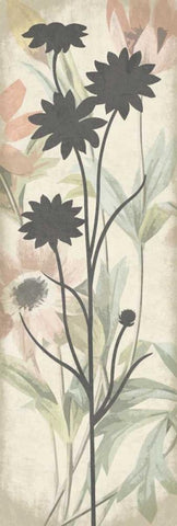 Floral silo White Modern Wood Framed Art Print with Double Matting by Grey, Jace