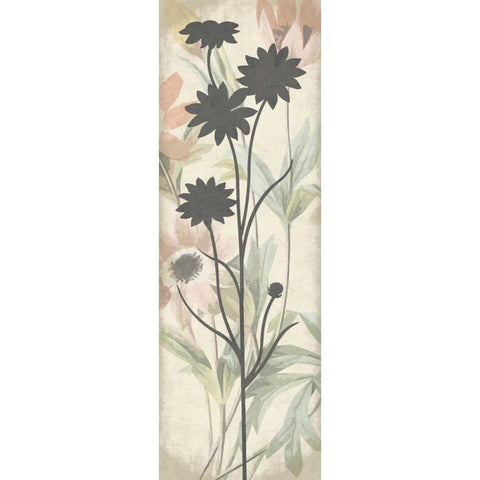 Floral silo Black Modern Wood Framed Art Print with Double Matting by Grey, Jace