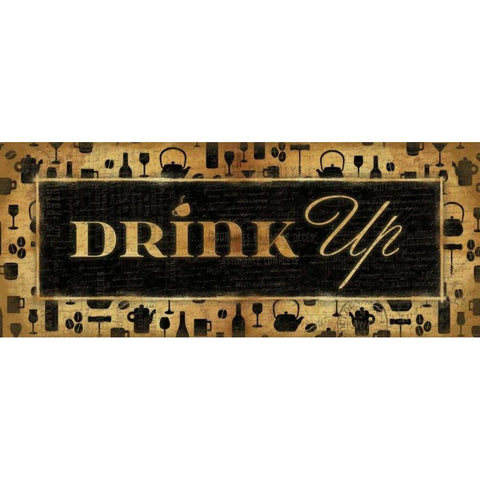 Drink Up Gold Ornate Wood Framed Art Print with Double Matting by Grey, Jace