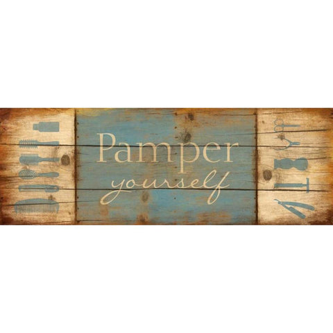 Pamper Yourself White Modern Wood Framed Art Print by Grey, Jace