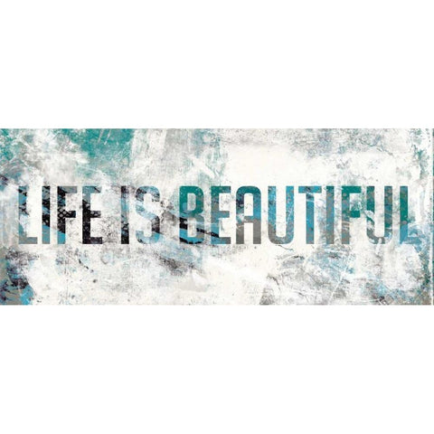 Life Is Beautiful Black Modern Wood Framed Art Print with Double Matting by Grey, Jace