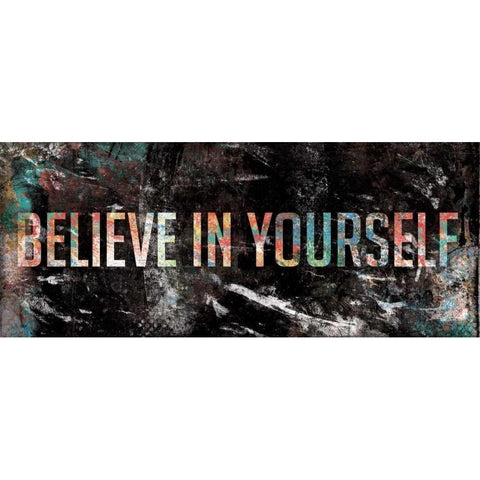 Believe In Yourself White Modern Wood Framed Art Print by Grey, Jace