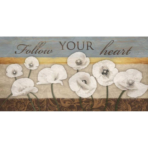 Follow Your Heart Black Modern Wood Framed Art Print with Double Matting by Grey, Jace