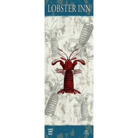 Lobster Inn White Modern Wood Framed Art Print by Grey, Jace