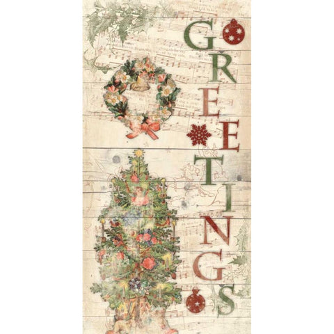 Greetings Gold Ornate Wood Framed Art Print with Double Matting by Grey, Jace