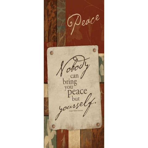 Peace White Modern Wood Framed Art Print by Grey, Jace