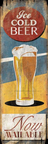 Cold Beer White Modern Wood Framed Art Print with Double Matting by Grey, Jace