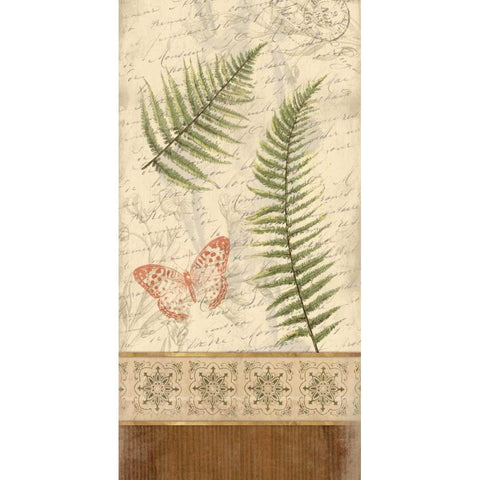 Spice Ferns Gold Ornate Wood Framed Art Print with Double Matting by Grey, Jace