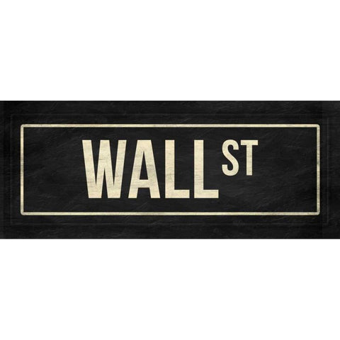 Wall st Black Modern Wood Framed Art Print with Double Matting by Grey, Jace