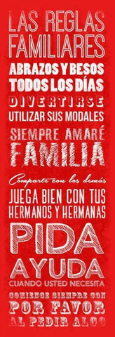 Las reglas familiares mate White Modern Wood Framed Art Print with Double Matting by Grey, Jace