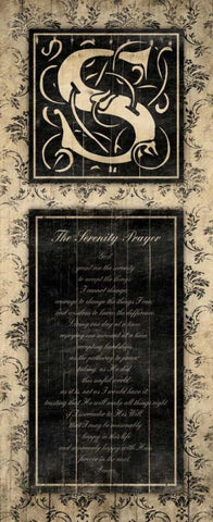 S The Serenity Prayer Black Ornate Wood Framed Art Print with Double Matting by Grey, Jace