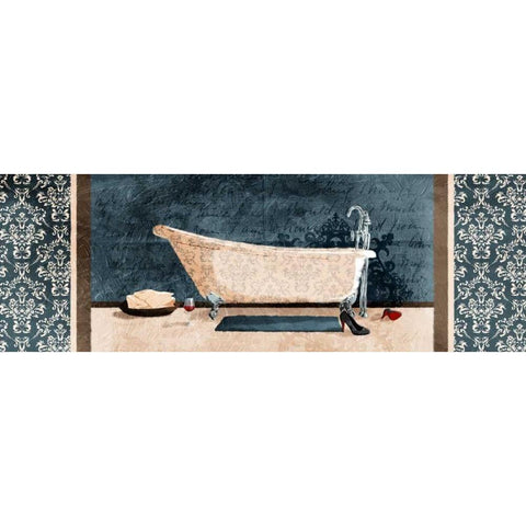 Enjoying Bath White Modern Wood Framed Art Print by Grey, Jace