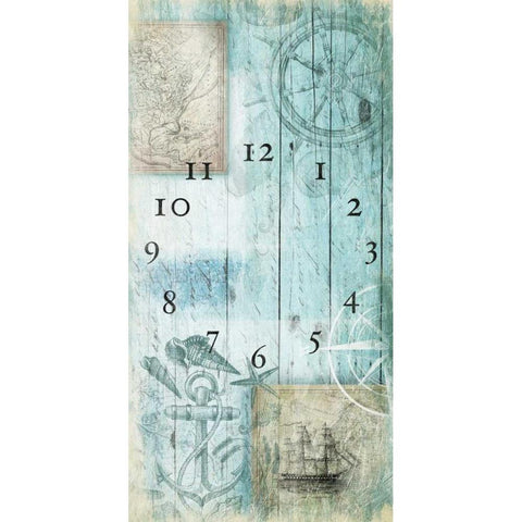 Sea Clock Gold Ornate Wood Framed Art Print with Double Matting by Grey, Jace