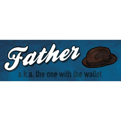 Father Wallet White Modern Wood Framed Art Print by Grey, Jace