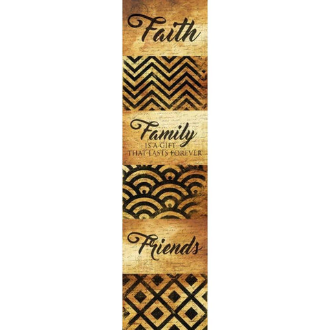 Faith Family Friends Gold Ornate Wood Framed Art Print with Double Matting by Grey, Jace