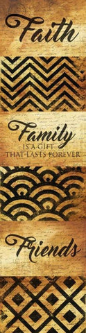 Faith Family Friends Black Ornate Wood Framed Art Print with Double Matting by Grey, Jace