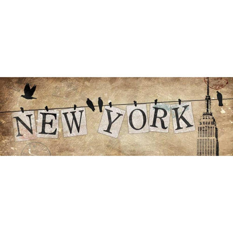 New York On The Line White Modern Wood Framed Art Print by Grey, Jace