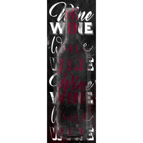 Red Wine Words Gold Ornate Wood Framed Art Print with Double Matting by Grey, Jace