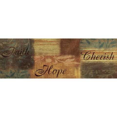 Faith Hope Cherish Black Modern Wood Framed Art Print with Double Matting by Grey, Jace