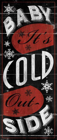 Baby Its Cold Black Ornate Wood Framed Art Print with Double Matting by Grey, Jace