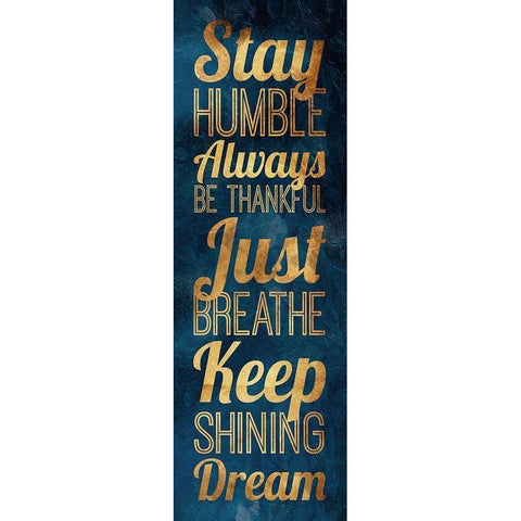 Stay Humble Gold Black Modern Wood Framed Art Print with Double Matting by Grey, Jace