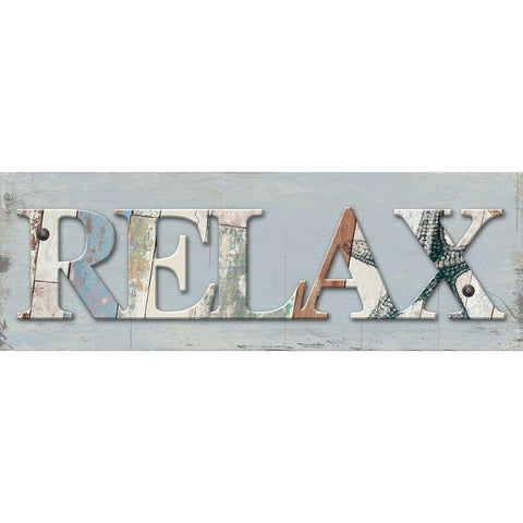 Relax Wood Coastal Gold Ornate Wood Framed Art Print with Double Matting by Grey, Jace