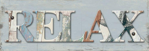 Relax Wood Coastal White Modern Wood Framed Art Print with Double Matting by Grey, Jace