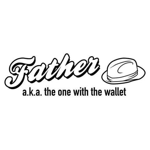 Father Wallet White Modern Wood Framed Art Print by Grey, Jace